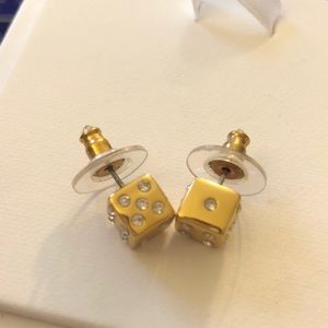 Kate Spade Gold Dice Earrings